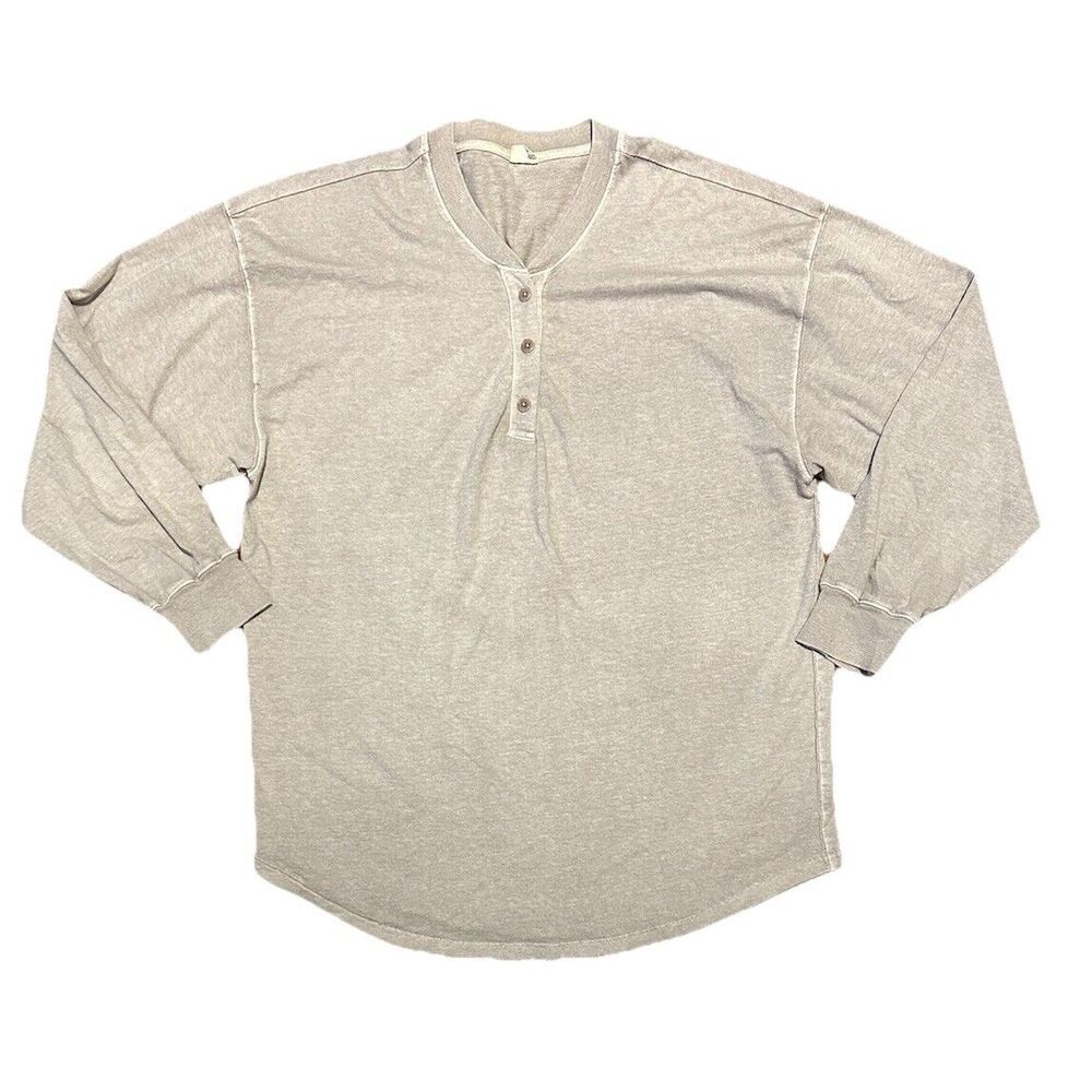 Wilfred Free‎ Henley Shirt Men's Small Long Sleeve Beige